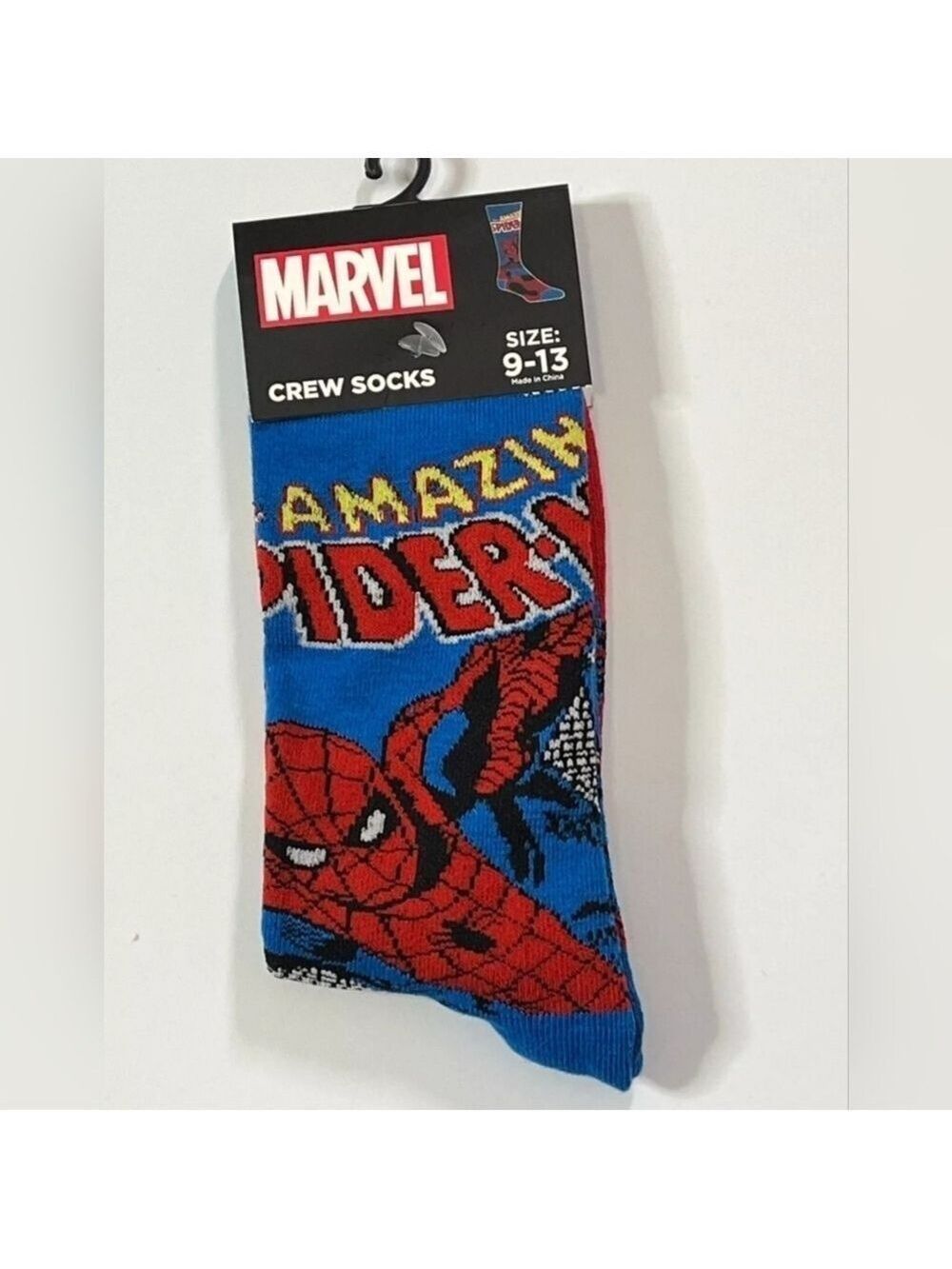 4/$25 Marvel Blue and Red Casual Socks featuring Spider Man New